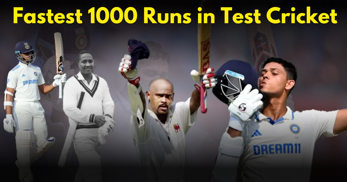 fastest 1000 runs in test cricket